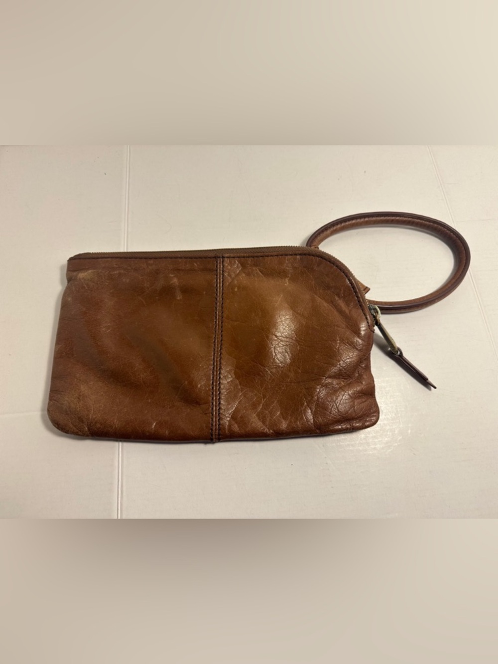 Hobo International SABLE Leather Wristlet Clutch Brown
